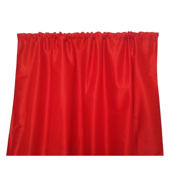 Faux Silk Solid Dupioni Window Curtain 56 Inch Wide Red