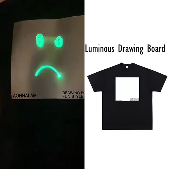 Men's Graphic Luminous Drawing Board T Shirt Comfortable Casual Tee for Daily Wear Soft and Breathable Fabric for Spring and Summer Activities
