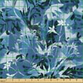 thumbnail image 2 of Ambesonne Stem Pattern Fabric by the Yard Upholstery, Retro Flowers Grunge, 5 Yards, Lavender Blue Ceil Blue, 2 of 5