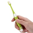 thumbnail image 3 of Cepillo de dientes para niños con dibujos animados, suave, seguro, de silicona, limpiador bucal para bebés, cepillo de dientes verde, 3 of 11