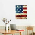 thumbnail image 3 of Shiartex American Flag Retro Paintings Red Blue Stripes Pictures for Living Room Patriotic Artwork Prints Wall Art on Canvas Modern Home Decorations Framed Gallery-Wrapped Ready to Hang 16x20 in, 3 of 5