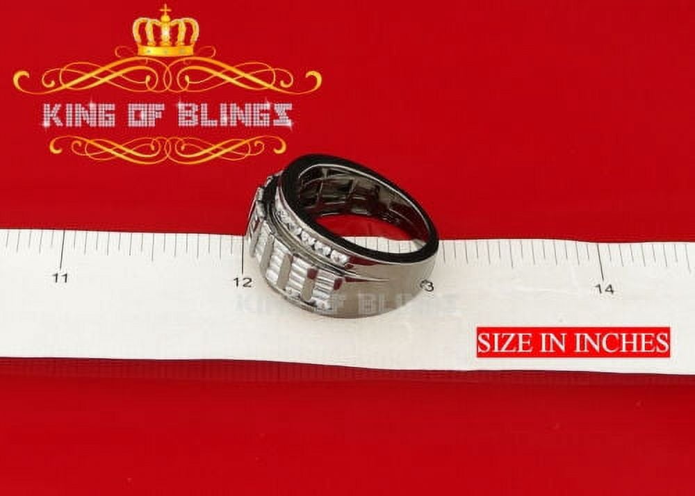 King Of Bling's 10k Yellow Gold Finish Lab Created Diamond Silver Men/Women Stud Earring