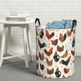 thumbnail image 5 of Picia Roosters and Chickens Large Laundry Basket, Waterproof, Freestanding Laundry Hamper, Collapsible Tall Clothes Hamper with Extended Handles-Small, 5 of 8
