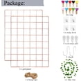 thumbnail image 2 of SHIBA-2 Pack Wall Grid Panel Wire Photo Wall Pictures Display Board with Accessory Wall Storage Organizer Memo Board Over Desk Décor for Home, Office and Dorm (Rose Gold), 2 of 4