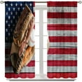 thumbnail image 2 of Baseball Curtains for Boys Bedroom,Vintage Wooden Panel American Flag Background Sports Theme Art for Kids Men,Blackout Rod Pocket Window Treatments Drapes for Teens Gym Playroom 52" W X 84" L, 2 of 6
