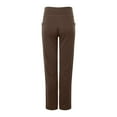 thumbnail image 7 of vigerkar Women's Yoga Leggings Straight Leg High Waisted Tummy Control Workout Lounge Pants with Pockets Coffee, 3XL, 7 of 7