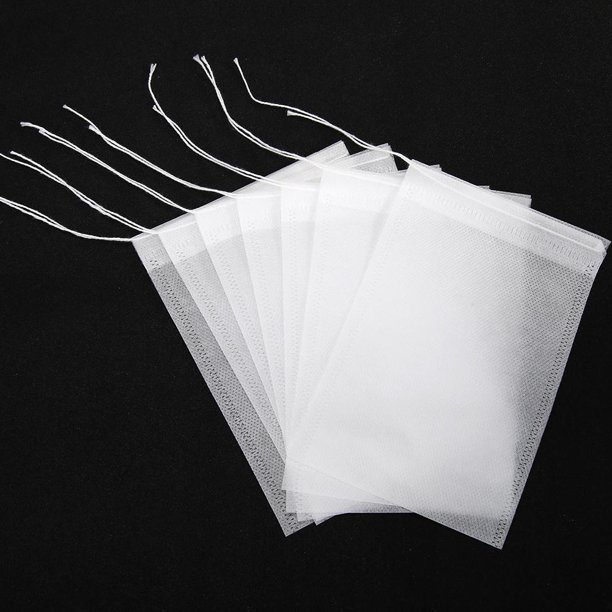 50 bolsitas de té con cordón no tejido filtro de sellado bolsa para hierbas y especias (10x15cm) JShteea Libre de BPA