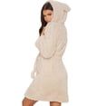 thumbnail image 2 of Peignoir d'Hiver pour Femmes, Robe de Nuit Épaisse et Chaude, Pyjama en Peluche, 2 of 5