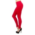 thumbnail image 2 of Vivian's Fashions Long Leggings - Cotton, Junior Size (Red, 1X), 2 of 3