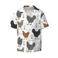 thumbnail image 3 of Goofa Retro Rooster Printed Men's Casual Short-sleeved Shirt,Lightweight Breathable Button-down,Summer Casual men's top,Versatile Fashion shirt-4X-Large, 3 of 7