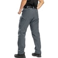 thumbnail image 4 of Domuza Men's Winter Hiking Pants Fleece Lined Cargo Work Softshell Snow Ski Waterproof Pants with Pockets Gray 3XL, 4 of 7