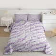 thumbnail image 2 of Homewish Abztract Zebra Stripe Queen Comforter Set,Diamond Sequin Print Bedding Sets,Purple Gray Bedding Comforter Set For Girsl Kids,Breathable Home Decor Reversible,3pcs, 2 of 8