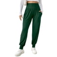 thumbnail image 2 of Tqcoqu Women's Yoga Joggers, Cozy Sweatpants with Pockets Casual Loose Comfy High Waisted Lounge Pants,Green Women's S-XXL, 2 of 9
