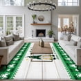 thumbnail image 4 of Area Rug 60×96in, Happy St. Patrick's Day Dwarf Floor Carpet Living Room Rug, Clovers Green Black Buffalo Check Non-Slip Welcome Mat Indoor Rugs for Bedroom Dining Room, 4 of 9