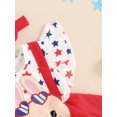 thumbnail image 6 of Biezeib Baby Girls Independence Day Romper Dress Flying Sleeve Stars Print Jumpsuit with Headband, 6 of 6