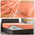 thumbnail image 6 of Lux Decor Collection Twin XL Size 4 Piece Sheets Set - Microfiber Deep Pocket Bed Sheets & Pillowcases - Coral, 6 of 11