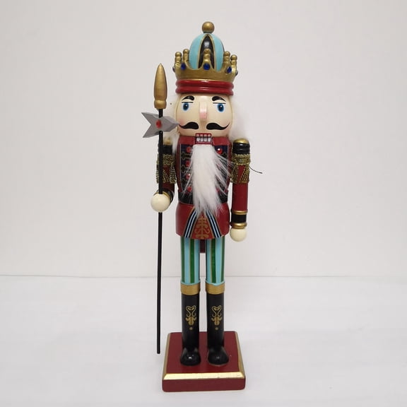 12 inch Height Wooden Nutcracker Soldier Ornaments Handcraft Spear