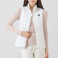 thumbnail image 3 of Chaleco calefactor inteligente con cuello alto y bolsillos para mujer estilo informal holgado para acampar, 3 of 8
