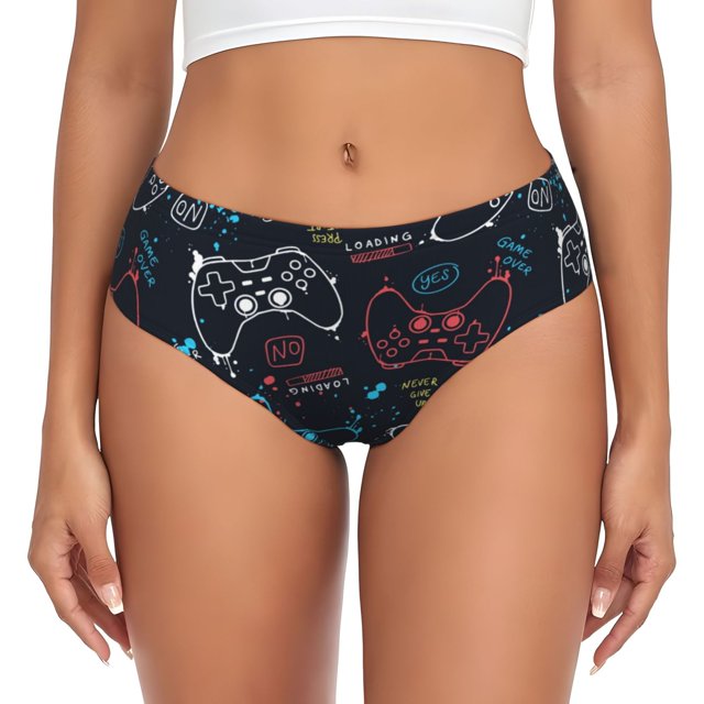 Balery Joystick Gamepad Ropa Interior de Algodón para Mujer con Dibujo – Braguitas Cómodas y Elásticas, Estilo Clásico-XX-Large