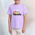 thumbnail image 2 of TOWED22 Toddler Boy Short Sleeve Tee Shirts Summer Cotton Casual Graphic Crewneck Tshirt(Purple,3-4 Y), 2 of 4