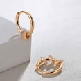 thumbnail image 3 of FANCIME Rose Gold Plated 925 Sterling Silver CZ Cubic Zirconia Cartilage Huggie Endless Sleeper Round Ball Dangle Drop Hoop Earrings Dainty Fine Jewelry Gifts for Women, 15mm (Rose Gold Plated Silver), 3 of 4