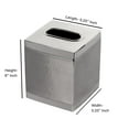 thumbnail image 5 of nu steel HS9H Facial Tissue Box Cover for Bathroom Vanity Countertops, Bedroom Dressers, Nightstands, Desks and Tables Hammered Shiny Stainless Steel Finish, Medium, Model:Hudson / HS9H, 5 of 5