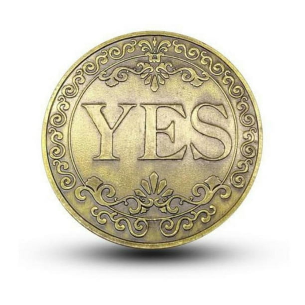 Moneda para tomar decisiones, moneda sí, no, moneda de la suerte, moneda de elección, moneda de desafío de volteo, moneda de metal de recuerdo para coleccionistas (bronce)