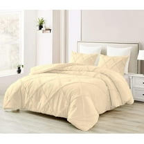 DNG Creations 3 Piece Diamond Ruffle Comforter 100% Egyptian Cotton, 800TC - Solid Ivory Colour - Super Soft 550 GSM All Season ( Oversized Queen - Size )