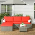 thumbnail image 2 of Outsunny 3-Piece Patio Furniture Set, Rattan Wicker Outdoor Sofa Set, 2 of 10