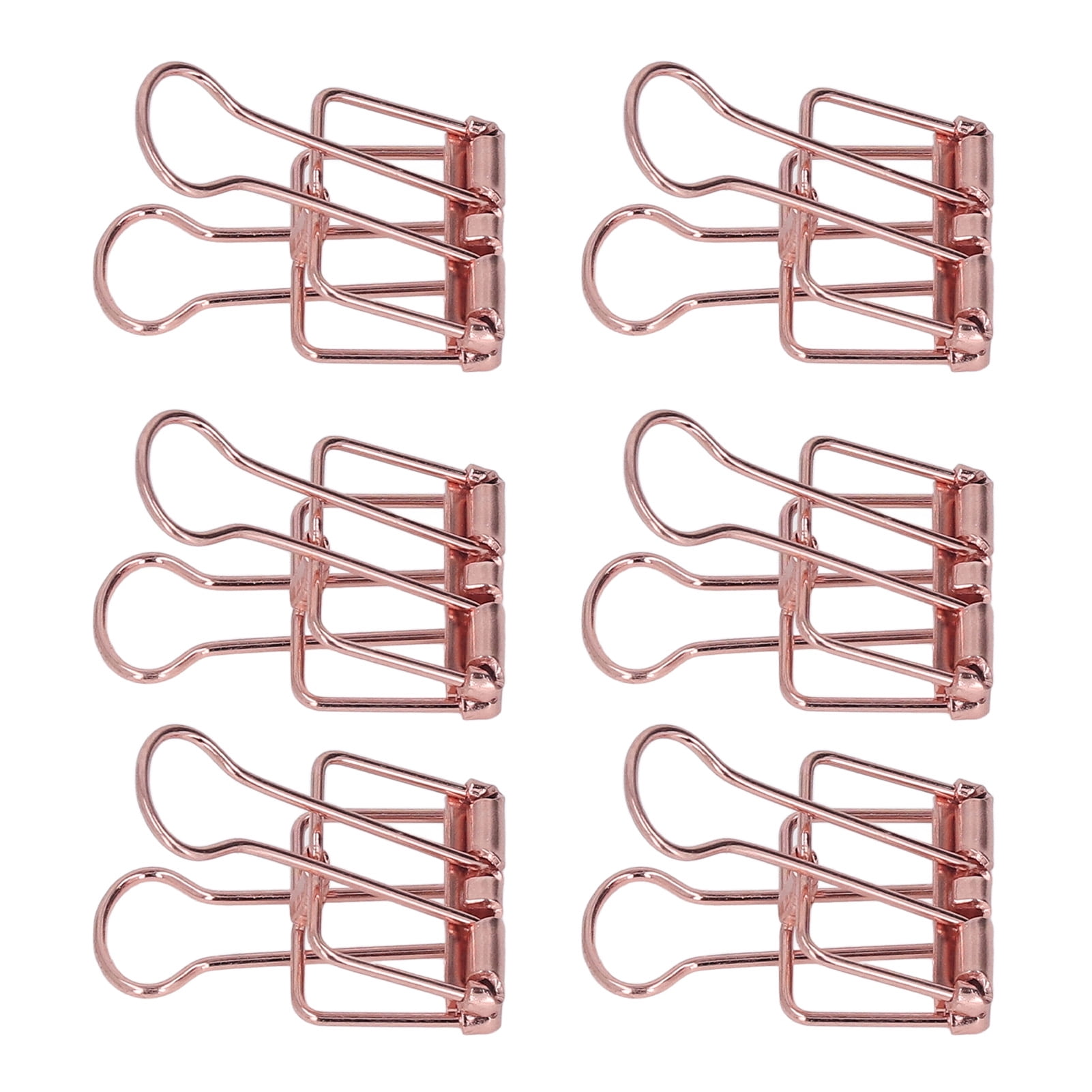 Yajisi 80-Piece 19mm (0.75 in) Small Metal Hollow Binder Clips Strong Clamping Paper Clamps, Rose Gold