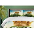 thumbnail image 4 of Ambesonne King Duvet Cover Sets, Frog Prince on Moss Stone, 2-King, Forest Green and Yellow, 4 of 6
