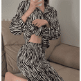 thumbnail image 2 of Pyjama Femme Printemps et Automne Manches Longues Grande Taille Été Cardigan Automne et Hiver Ensemble Maison, 2 of 5