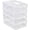 white, variant on Stack Carry Storage Box With Handle, Transparent Stackable Storage Bin With Handle Lid Latching Storage Container for School & Office Supplies