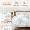 thumbnail image 6 of 3 Piece Blue Grey Coral Coastal Duvet Cover Set California King,Microfiber Comforter/Quilt Cover with Corner Ties and 2 Pillowcases,Summer Beach Seaside Nautical Soft Bedding with Zipper Closure, 6 of 8