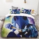 thumbnail image 2 of Juego de edredón de 3 piezas con estampado digital 3D de Sonic Boy, suave, 100 % poliéster, tamaño king, para decoración del hogar, regalo para adolescentes y niños, 2 of 5