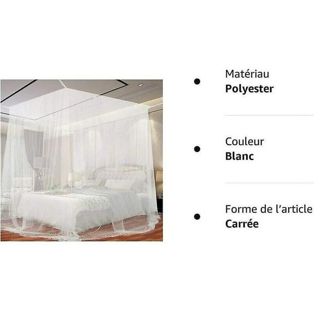 Bed Mosquito Net, Large Square Mosquito Net for Extra Large Bed, Indoor and  Outdoor Canopy Mosquito Net for Single and Double Beds - White (190 x 210