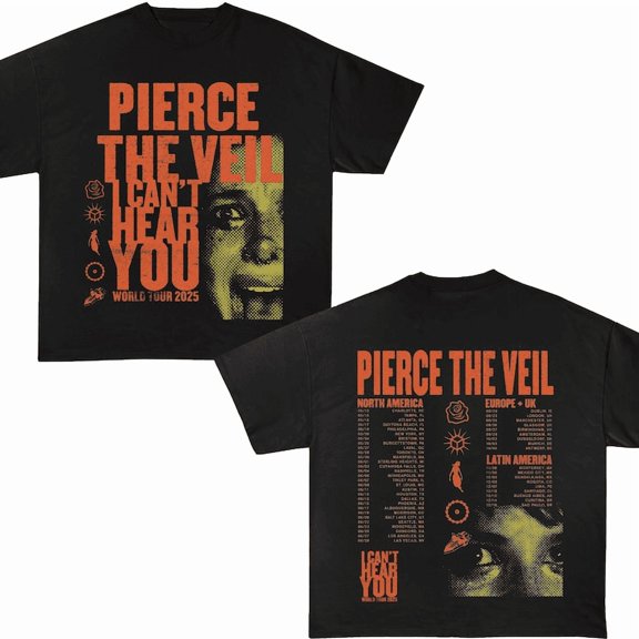 NEW! Pierce The Veil I Can't Hear You Tour 2025 For Men Women