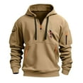 thumbnail image 1 of MHFRRA Nueva Sudadera con Capucha y Bolsillo con Cremallera para Otoño E Invierno para Hombre Marrón, 1 of 3