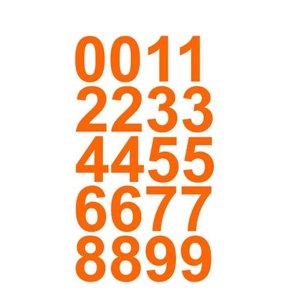 Reflective Sheet of 2 Inch Numbers Vinyl Custom Street Address Mailbox Decal Stickers Kit (Orange)