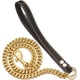 thumbnail image 1 of Correa de cadena para perro Correa para perro resistente resistente a prueba de masticación Longitud de cadena de 13 mm Cadena de eslabones cubanos de oro de 18 quilates de acero inoxidable, 1 of 5