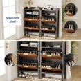 thumbnail image 4 of AKDSteel Narrow Shoe Storage Cabinet with 2 Flip Drawers, Fluted Hidden Shoe Organizer with Adjustable Compartments & Legs, Slim Freestanding Shoe Rack for Entryway or Hallway, 4 of 7