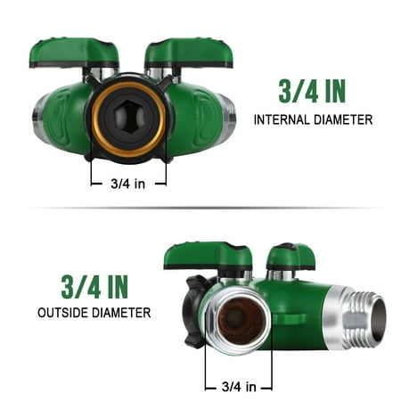 - Garden Hose Connector, Garden Hose Splitter, LUNSY 2 Way or Y-Shape Connector with TPR Cover Metal Body Rubber Ring 3/4 Diameter Connector(2 pack)