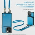 thumbnail image 4 of SaniMore for iPhone 15 Plus 6.7" 2023 Case, [Crossbody/Wrist Strap][Zipper Flip Wallet][Card Slots][Rifid Layer] PU Leather Retro 360° Protective Shockproof Cover for iPhone 15 Plus, Blue, 4 of 9