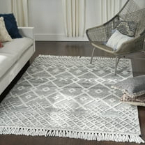 Nicole Curtis Bohemian Contemporary Grey/Ivory 4' x 6' Area Rug