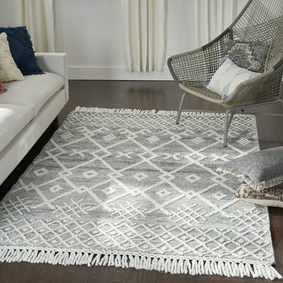 Nicole Curtis Bohemian Contemporary Grey/Ivory 4' x 6' Area Rug