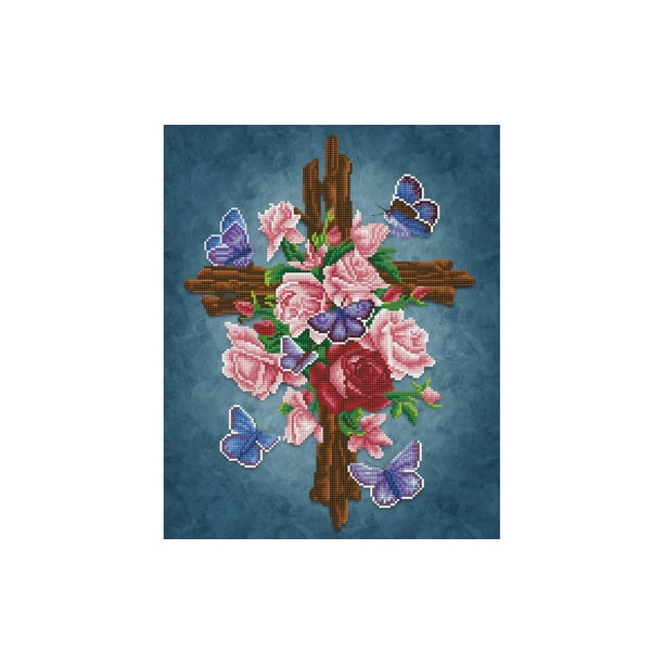 DD9 061 DIAMOND DOTZ KIT INTERMEDIATE FLOWER CROSS