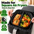 thumbnail image 4 of Reusable Divided Air Fryer Silicone Liner, Square Cooking Tray Insert, Raised Ridges for Grease Drainage, Built-In Side Handles for Easy Lifting, Akmoler, 4 of 8