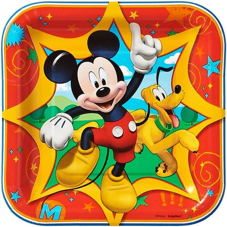 7&quot; Mickey Mouse Clubhouse Square Paper Party Plate, 8ct