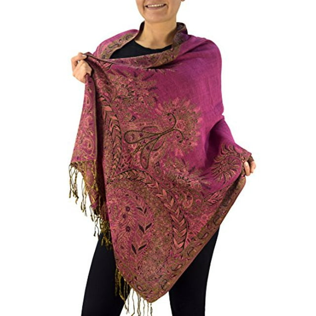 Peach Couture Foulard Châle Pashmina Vintage Douce Imprimée Paisley