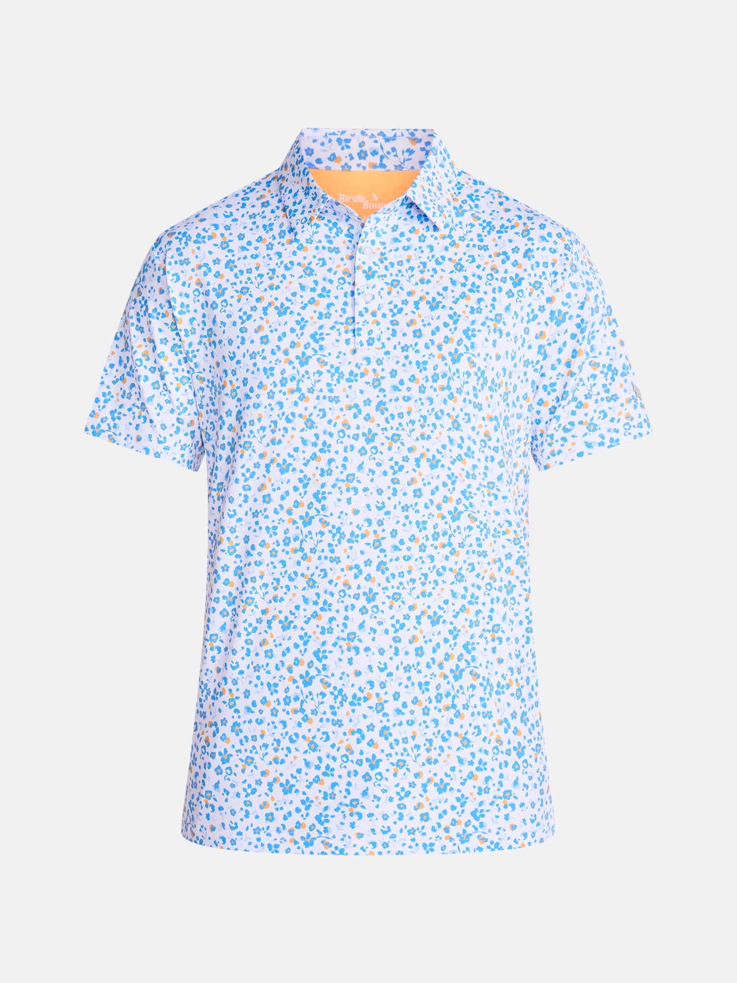 Birdie Bound Men's and Big Men's Ditsy Leopard Floral Golf Polo Shirt, Sizes XS-4XLT